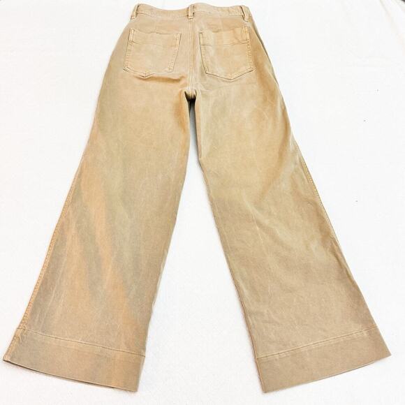 Gap High Rise Wide Leg Cropped Denim Jeans Khaki Size 0 - Picture 3 of 8